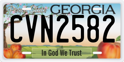 GA license plate CVN2582