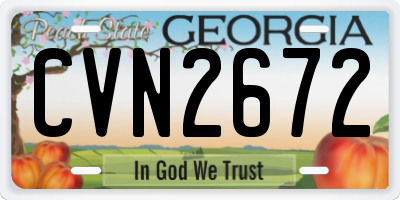 GA license plate CVN2672