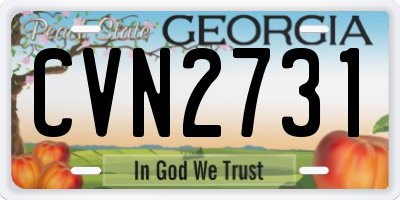 GA license plate CVN2731