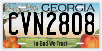 GA license plate CVN2808