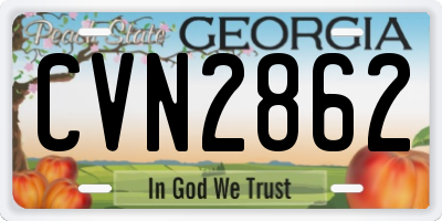 GA license plate CVN2862