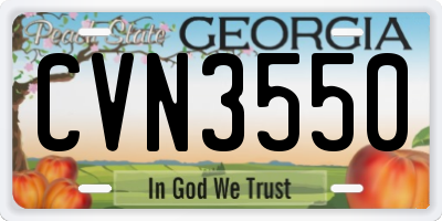 GA license plate CVN3550