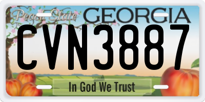 GA license plate CVN3887
