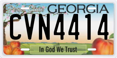 GA license plate CVN4414