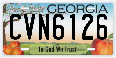 GA license plate CVN6126