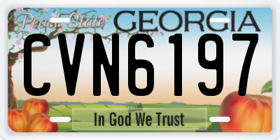 GA license plate CVN6197