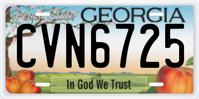 GA license plate CVN6725
