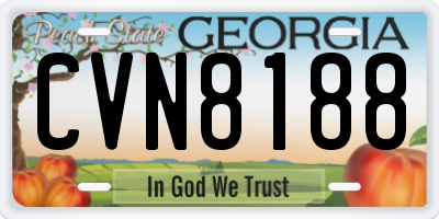GA license plate CVN8188