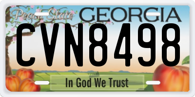 GA license plate CVN8498