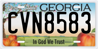 GA license plate CVN8583
