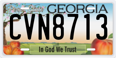 GA license plate CVN8713