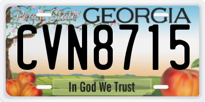 GA license plate CVN8715
