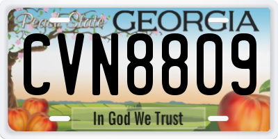 GA license plate CVN8809