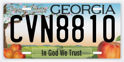 GA license plate CVN8810