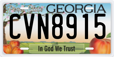 GA license plate CVN8915