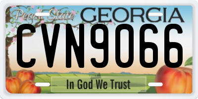 GA license plate CVN9066