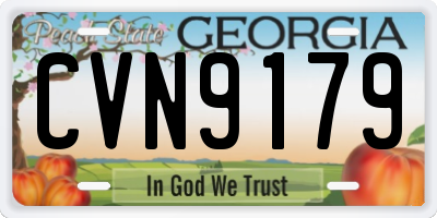 GA license plate CVN9179