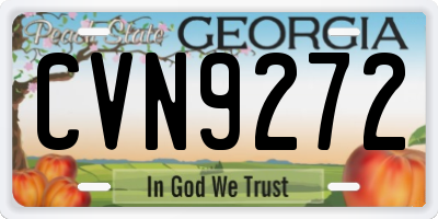 GA license plate CVN9272