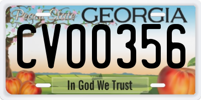 GA license plate CVO0356