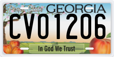 GA license plate CVO1206