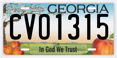 GA license plate CVO1315