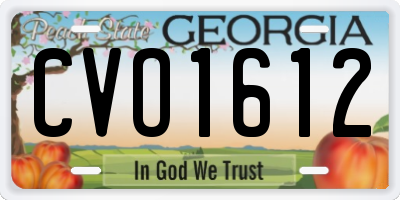 GA license plate CVO1612