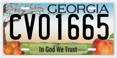 GA license plate CVO1665