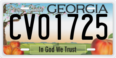 GA license plate CVO1725