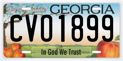 GA license plate CVO1899