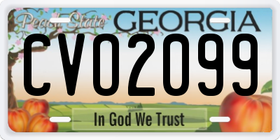 GA license plate CVO2099