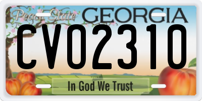 GA license plate CVO2310