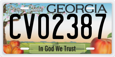 GA license plate CVO2387