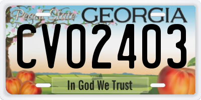 GA license plate CVO2403