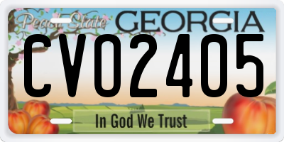 GA license plate CVO2405