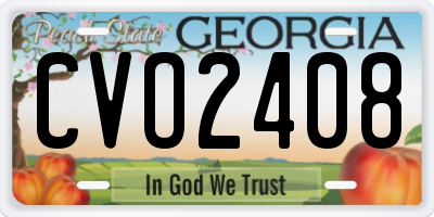 GA license plate CVO2408
