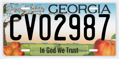 GA license plate CVO2987