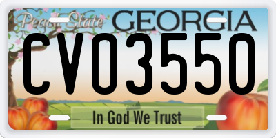 GA license plate CVO3550