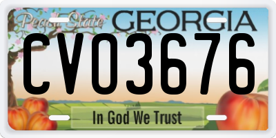 GA license plate CVO3676