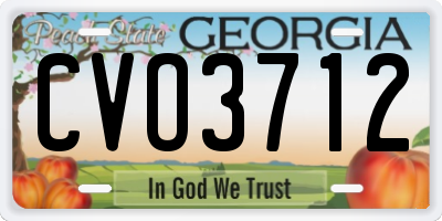 GA license plate CVO3712