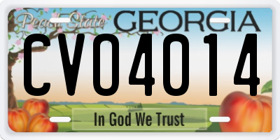 GA license plate CVO4014