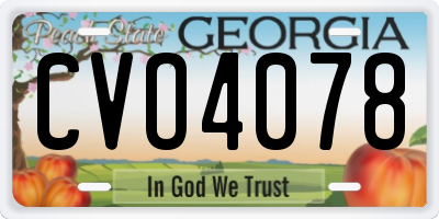GA license plate CVO4078