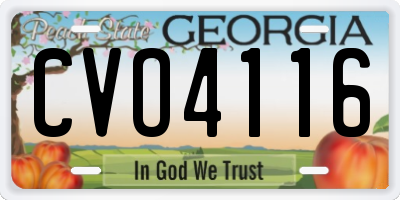 GA license plate CVO4116