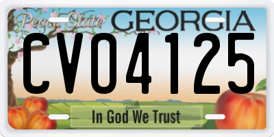 GA license plate CVO4125