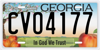 GA license plate CVO4177