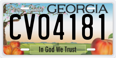 GA license plate CVO4181