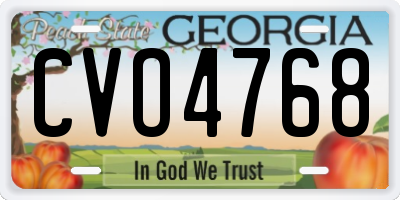 GA license plate CVO4768