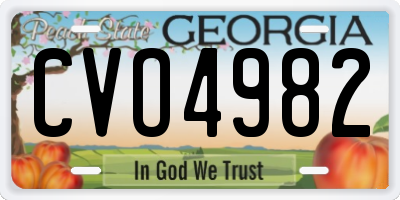 GA license plate CVO4982