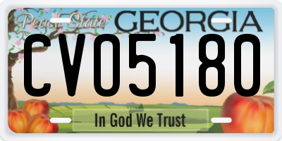 GA license plate CVO5180