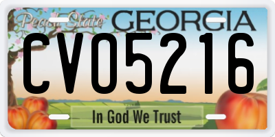 GA license plate CVO5216