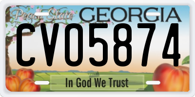 GA license plate CVO5874